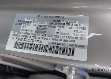 2025 Mazda Cx-5 Preferred z USA, uszkodzony, nr VIN JM3KFBCL8S0541784